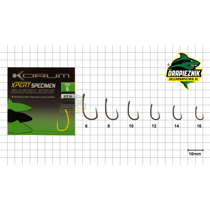 Haczyki Korum Xpert Specimen Barbless