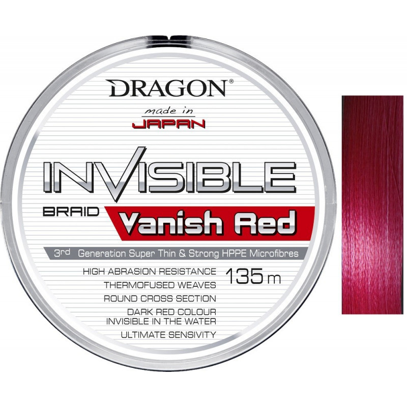 Plecionka Dragon Invisible 135m VANISH RED