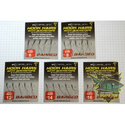 Haczyki Korum Barbed Hook Hairs with Quickstops - roz. 16