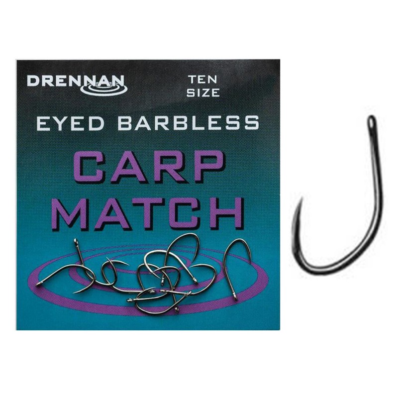 Haczyki Drennan Eyed Barbless Carp Match - roz.8