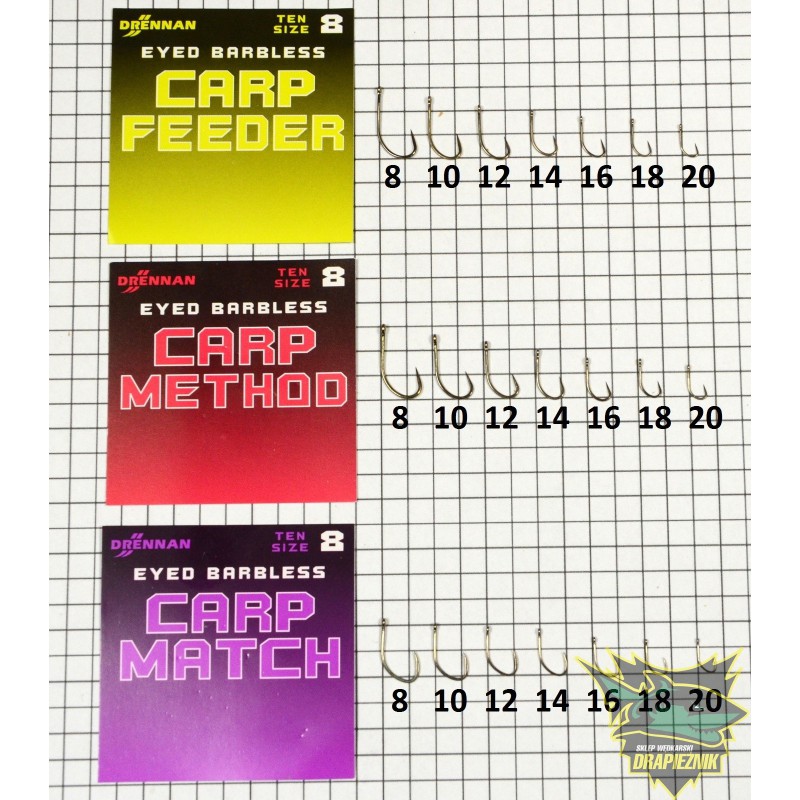 Haczyki Drennan Eyed Barbless Carp Feeder - roz.16