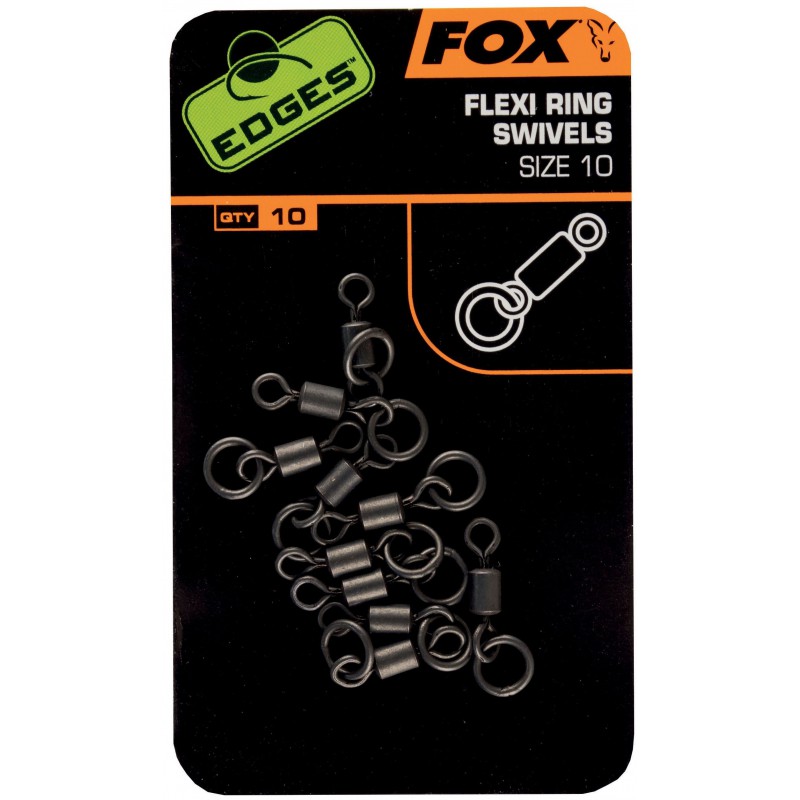 Fox Edges - Flexi Ring Swivels roz. 10