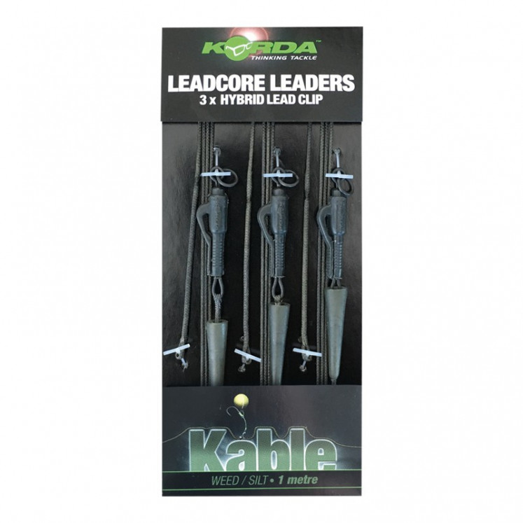 Zestawy Korda Kable Leadcore Leaders 3 x Hybrid Lead Clip QC Swivel