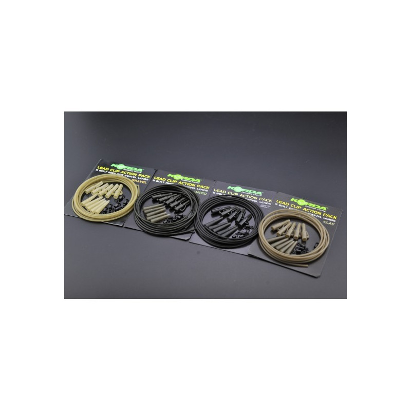 Zestaw Korda Lead Clip Action Pack - Weed Green