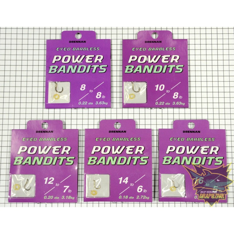 Przypony Drennan Eyed Barbless Power Bandits - roz.12