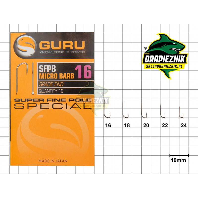 Haczyki Guru Super Fine Pole Special SFPB SPADE END