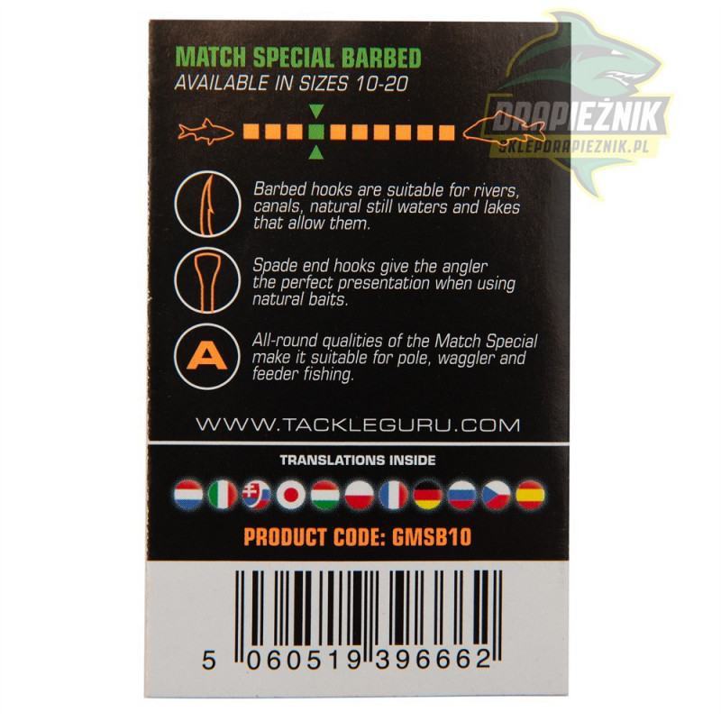 Haczyki Guru Match Special MSB SPADE END 