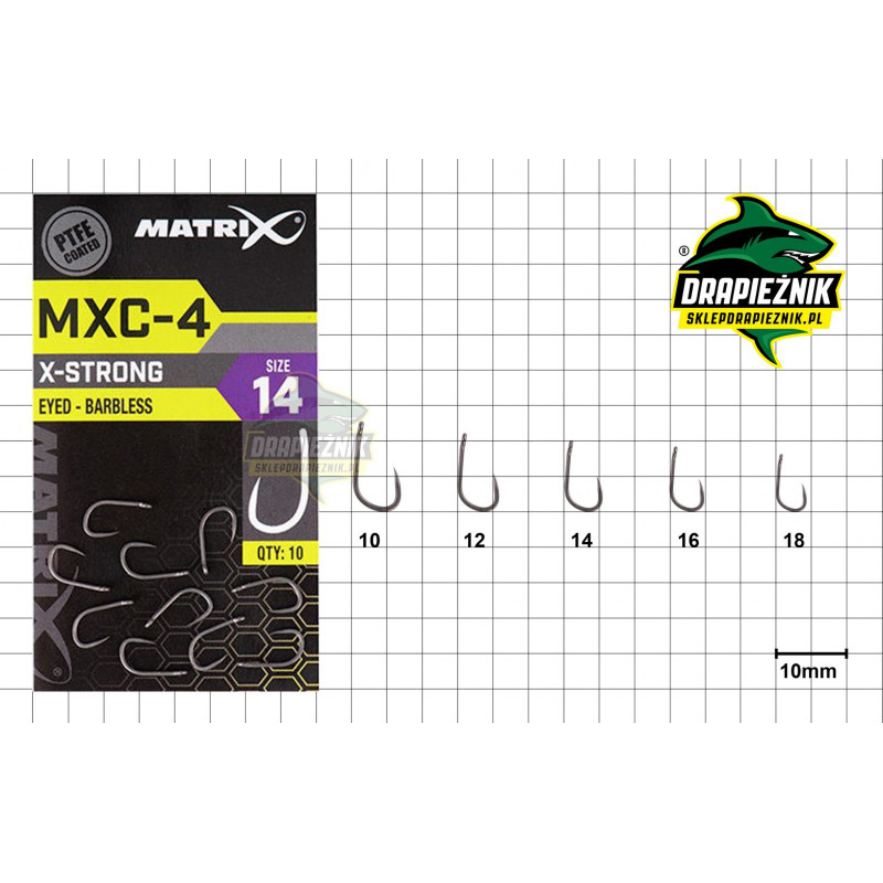 Matrix fishing MXC-4 Barbless Eyed Hook Grey