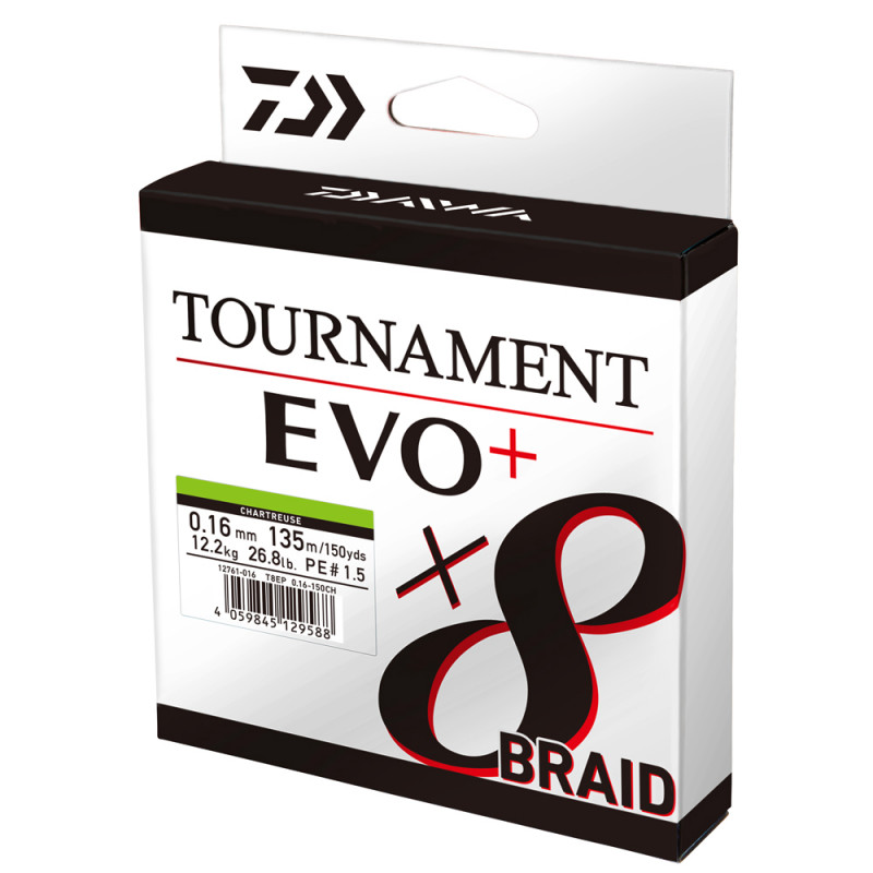 Daiwa Tournament X8 Braid EVO+ Chartreuse 135m