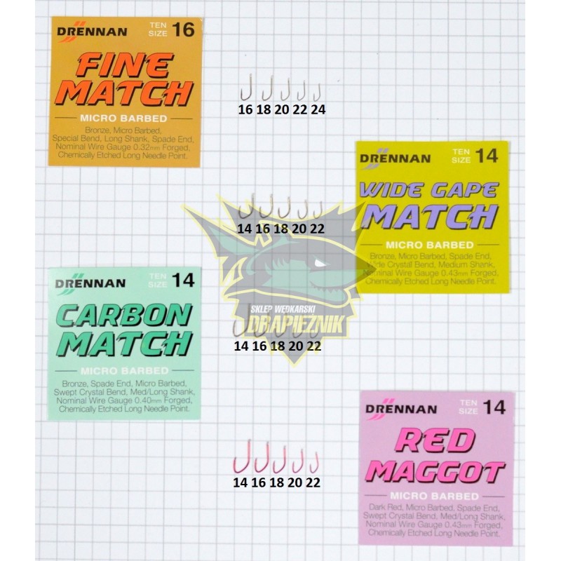 Haczyki Drennan Carbon Match