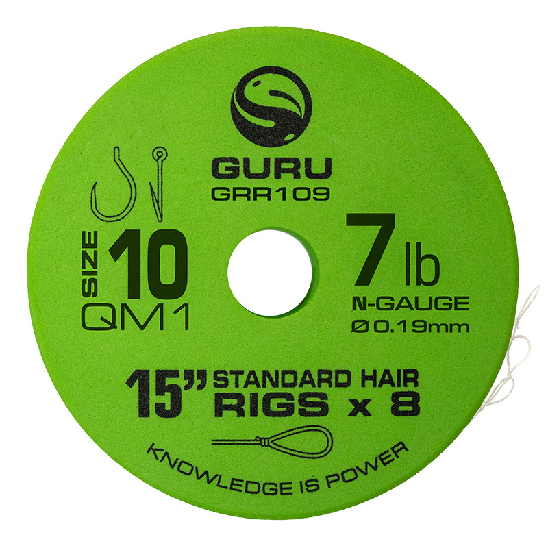 Przypony Guru Standard Hair Rigs - QM1 - 15"/38cm - roz.10 // 0.19mm