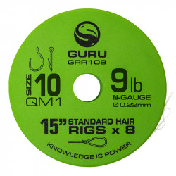 Przypony Guru Standard Hair Rigs - QM1 - 15"/38cm - roz.10 // 0.22mm