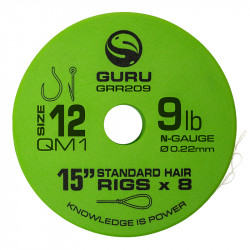 Przypony Guru Standard Hair Rigs - QM1 - 15"/38cm - roz.12 // 0.22mm