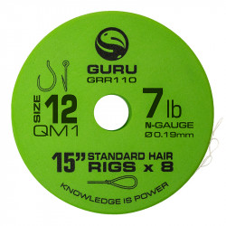 Przypony Guru Standard Hair Rigs - QM1 - 15"/38cm - roz.12 // 0.19mm
