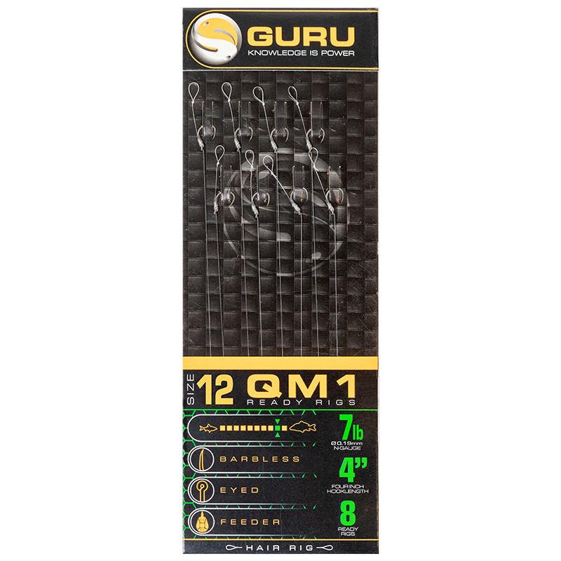 Przypony Guru Standard Hair Rigs - QM1 - 4"/10cm - roz.12 // 0.19mm