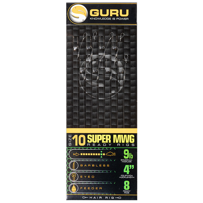 Przypony Guru Standard Hair Rigs - Super MWG - 4"/10cm - roz.10 // 0.22mm
