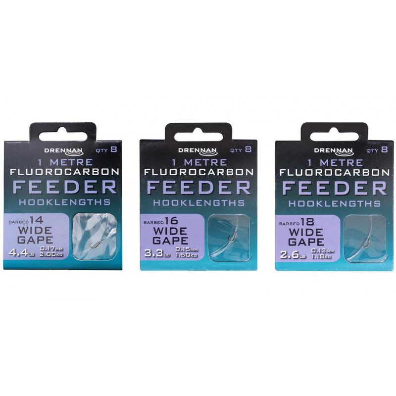 Przypony Drennan Fluorocarbon Feeder 1m - WIDE GAPE