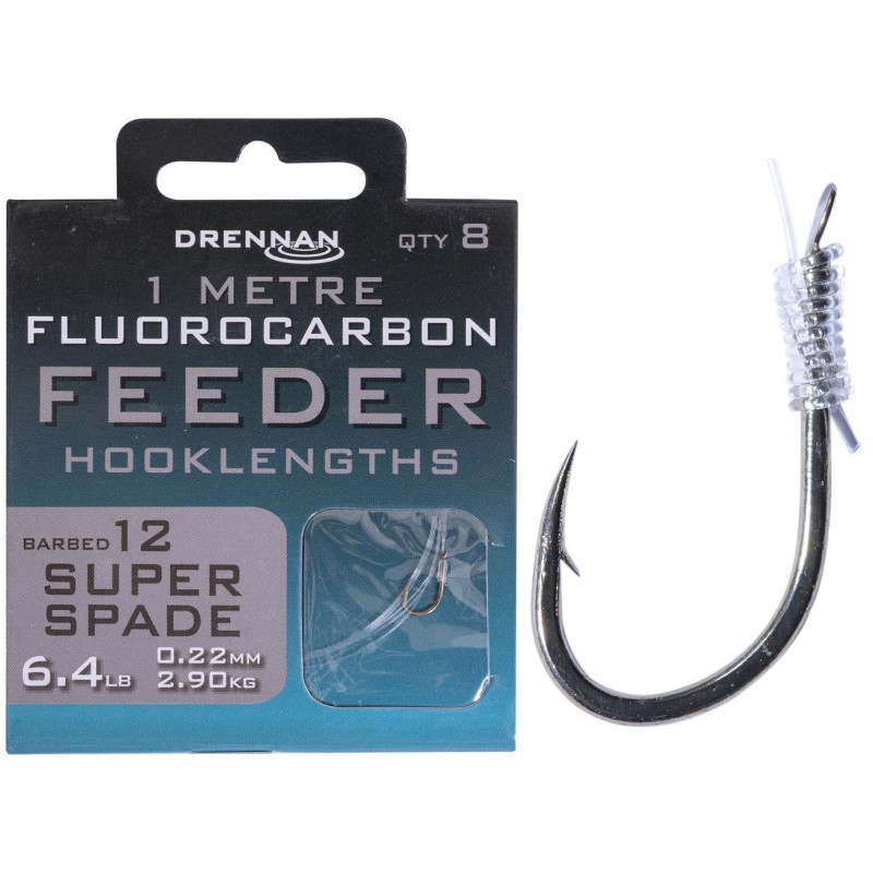 Przypony Drennan Fluorocarbon Feeder 1m - SUPER SPADE - roz.12
