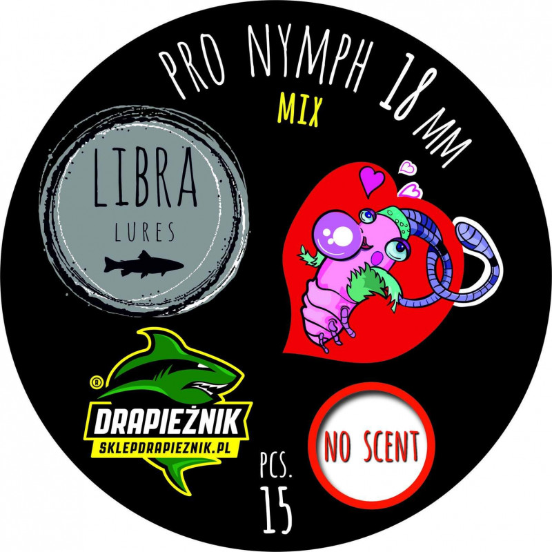 Libra Lures zestaw przynęt - Pro Nymph 1.8cm - MIX