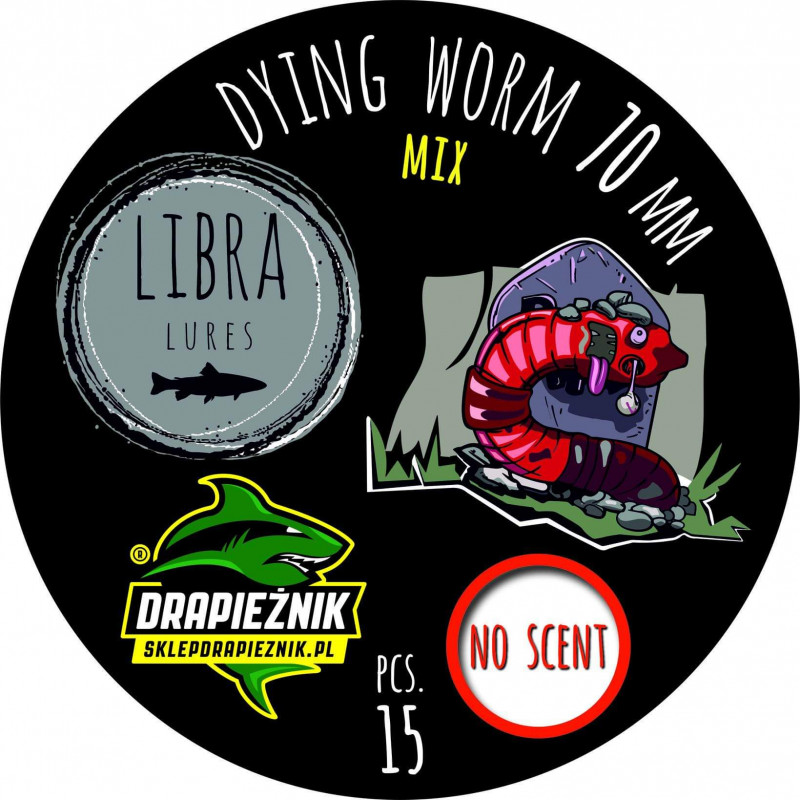 Libra Lures zestaw przynęt - Dying Worm 7.0cm - MIX