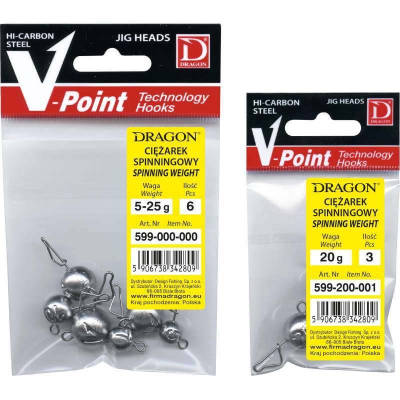 Ciężarek spinningowy Dragon - MIX