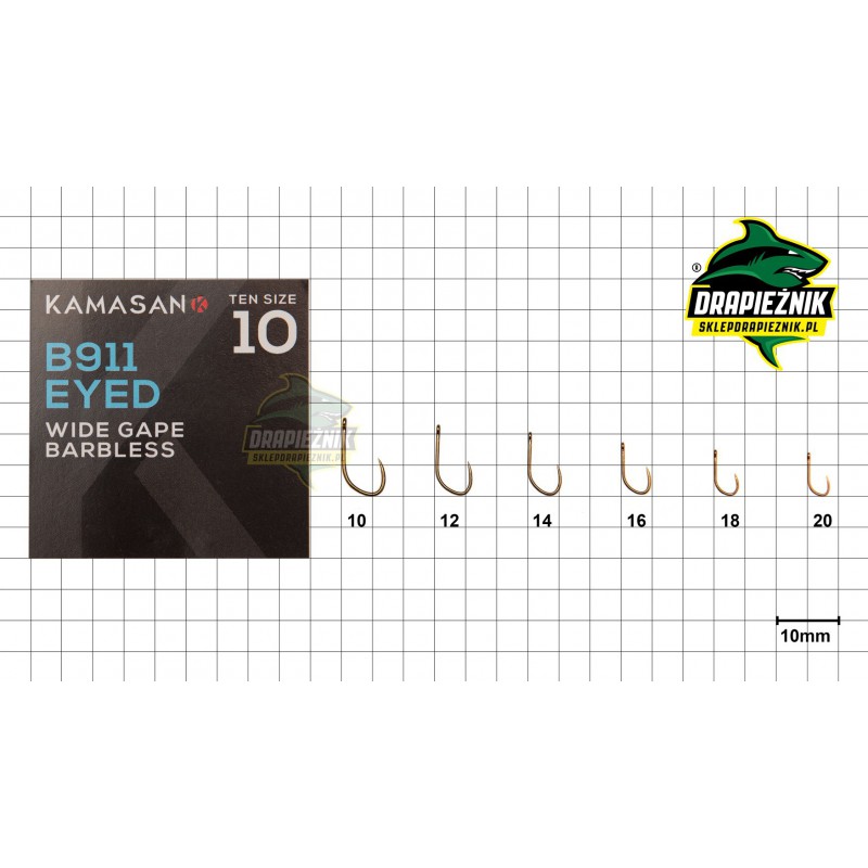 Haczyki Kamasan B911 Barbless Eyed - roz. 10