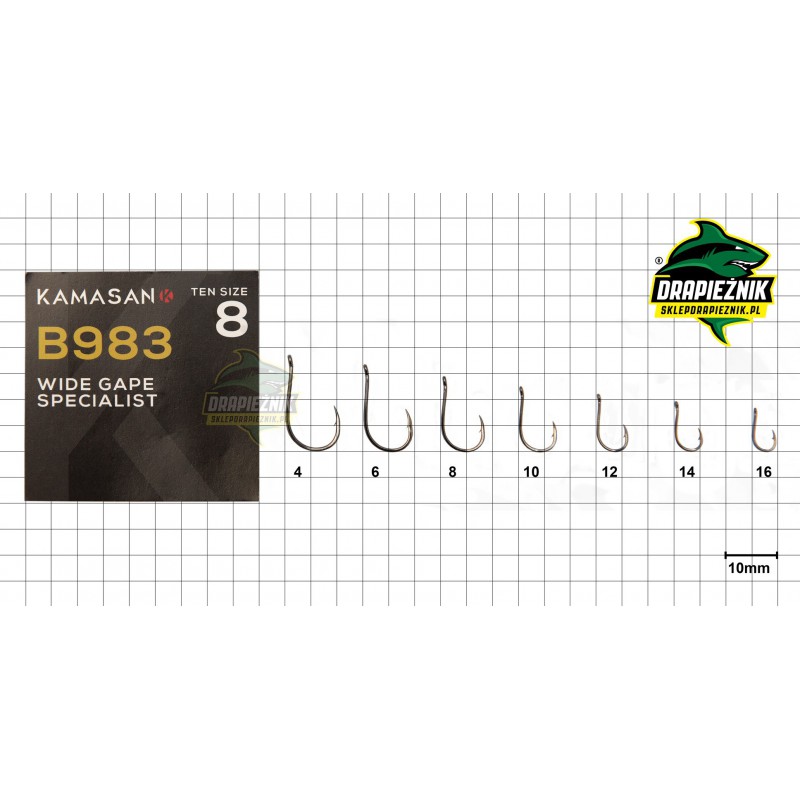 Haczyki Kamasan B983 Barbed Eyed - roz. 4