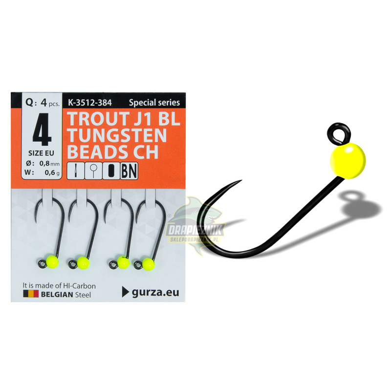 Główki Gurza Trout Tungsten Beads J1 CHARTREUSE