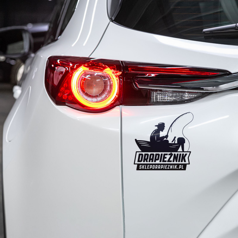 Naklejka wędkarska Drapieżnik - Czarna 07