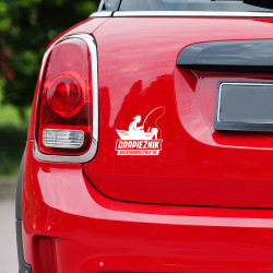 Naklejka wędkarska Drapieżnik - Biała 07