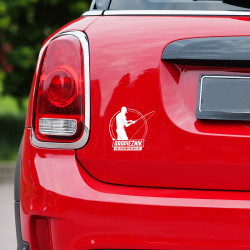 Naklejka wędkarska Drapieżnik - Biała 08