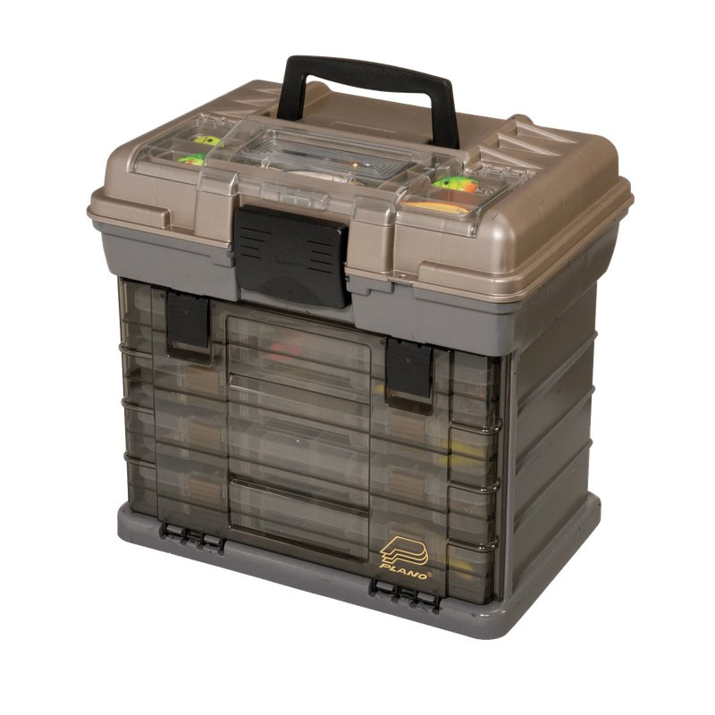 Plano Guide Series 4-By Rack Tackle Box - Holds 4 3700 Utility Boxes With Quick-Access Storage