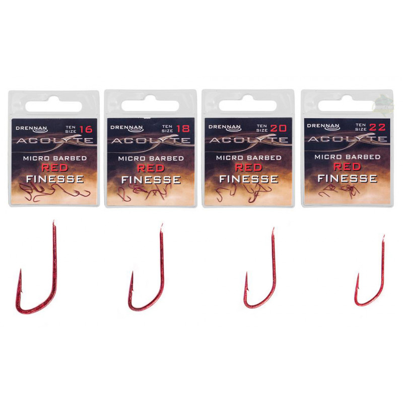 Drennan Acolyte Red Finesse Micro Barbed Hooks