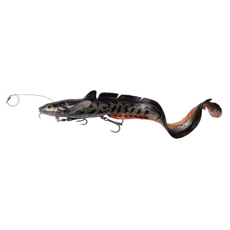 72393 Savage Gear 3D Line Thru Burbot 36cm - Black Silver Orange UV /SERIA LIMITOWANA/