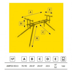 AMP03-103-3 Rodpod Mikado Bent Pod - 3 wędki