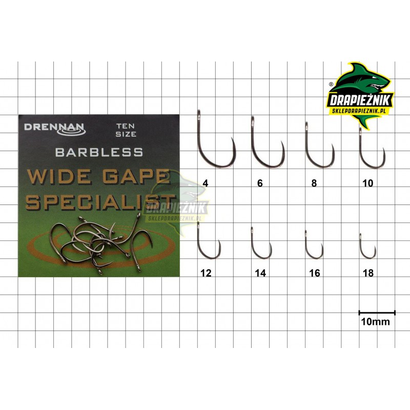Haczyki Drennan Barbless Wide Gape Specialist - roz. 4