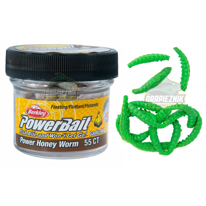 Gumy Berkley PowerBait Power Honey Worm 2.5cm / SŁOIK - GARLIC / Spring Green