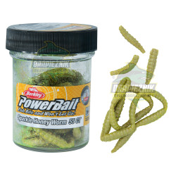 Gumy Berkley PowerBait Sparkle Honey Worm 2.5cm / SŁOIK - Yellow / Scale