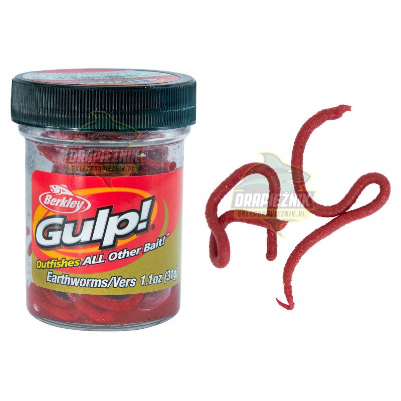 Sztuczne robaki Berkley Gulp Alive Earthworm 10cm / SŁOIK - Red Wiggler