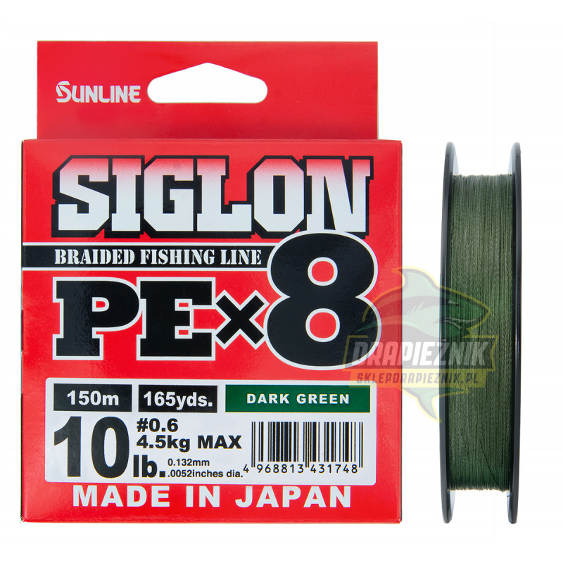 Plecionka Sunline Siglon PE x8 DARK GREEN 150m