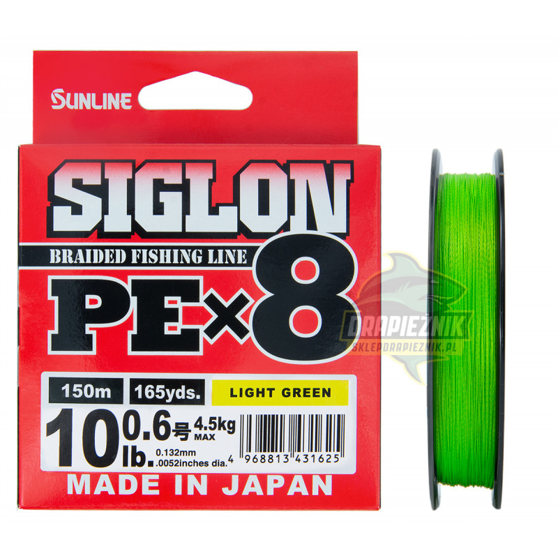 Plecionka Sunline Siglon PE x8 LIGHT GREEN 150m