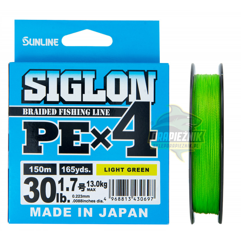 Plecionka Sunline Siglon PE x4 LIGHT GREEN 150m - 0.4 / 6lb