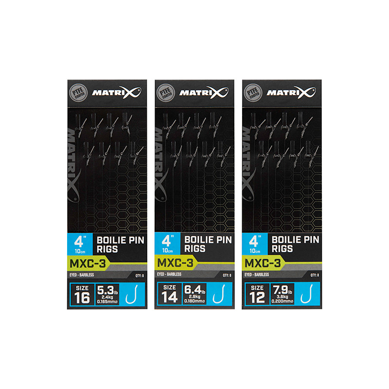 MGRR073 Przypony Matrix MXC-3 Boilie Pin Rigs 4" / 10cm - roz. 16