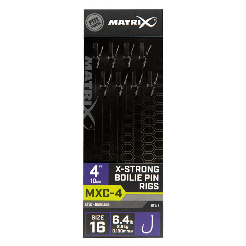 MGRR076 Przypony Matrix MXC-4 X-Strong Boilie Pin Rigs 4" / 10cm - roz. 16