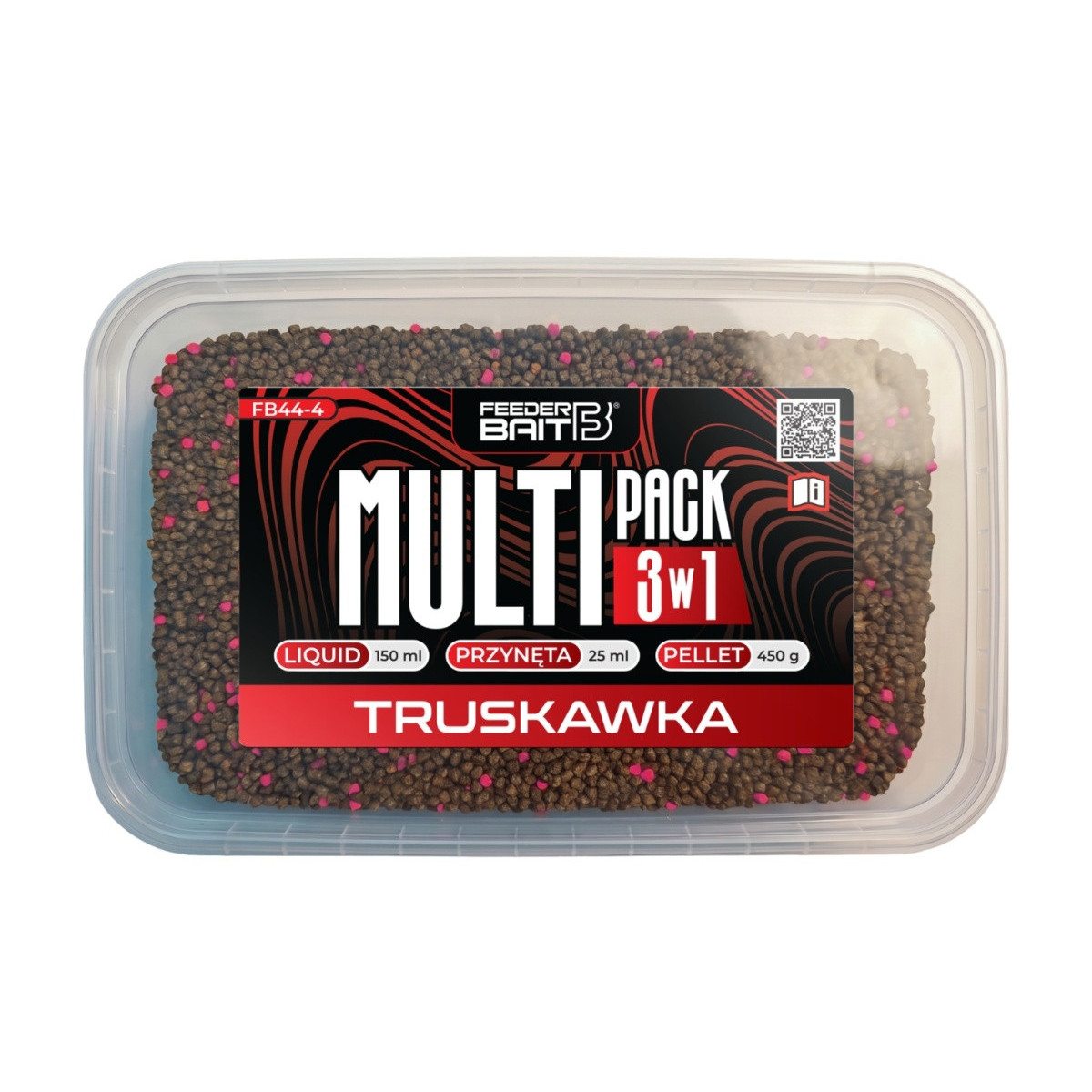 Zestaw Feeder Bait Multipack 450g + 25ml + 150ml - Truskawka