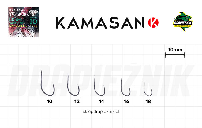 Tabela rozmiarów haczyków Kamasan DS911 Barbless