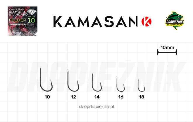 Tabela rozmiarów haczyków Kamasan Diamond Feeder BD