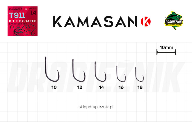 Tabela rozmiarów haczyków Kamasan T911 Eyed BL