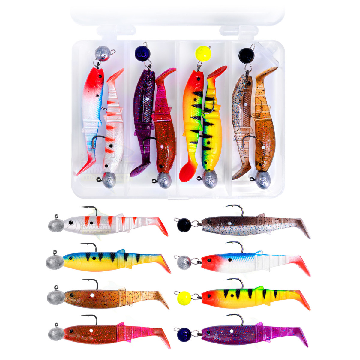 Zestaw zbrojonych gum Savage Gear Cannibal Junior 5,5cm Dot Series Jig Cheburashka