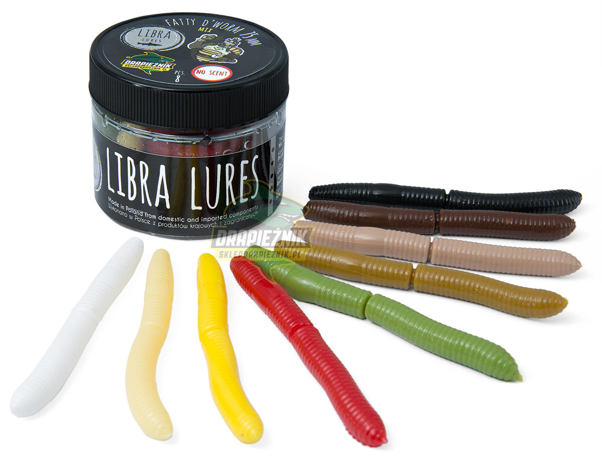 Libra Lures zestaw przynęt - Fatty D’Worm 7.5cm - MIX